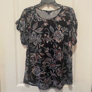 A.U.W Black Floral Blouse